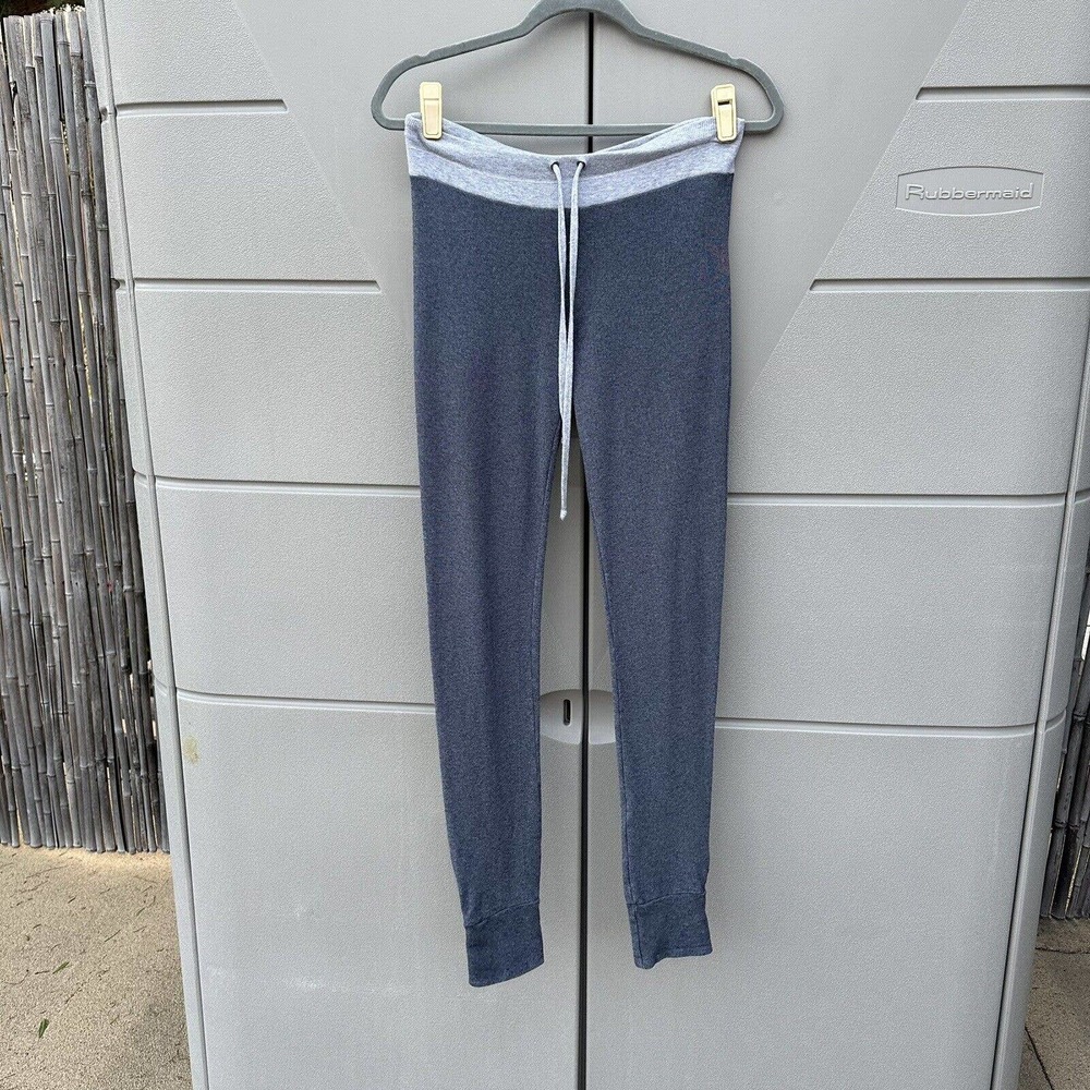 Splendid Blue/Grey terry cloth Soft Spun Roll Tab Drawstring Joggers Sz M - Picture 3 of 11